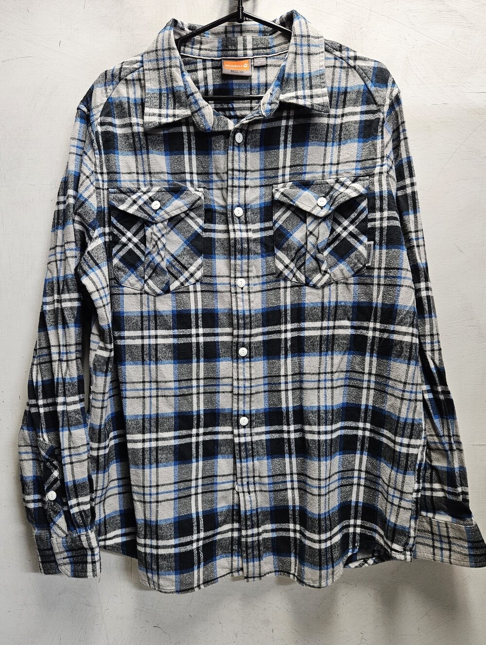 Merrell XL Cotton Plaid Flannel Shirt Mens Unisex Outdoor Camping Hiking Gear